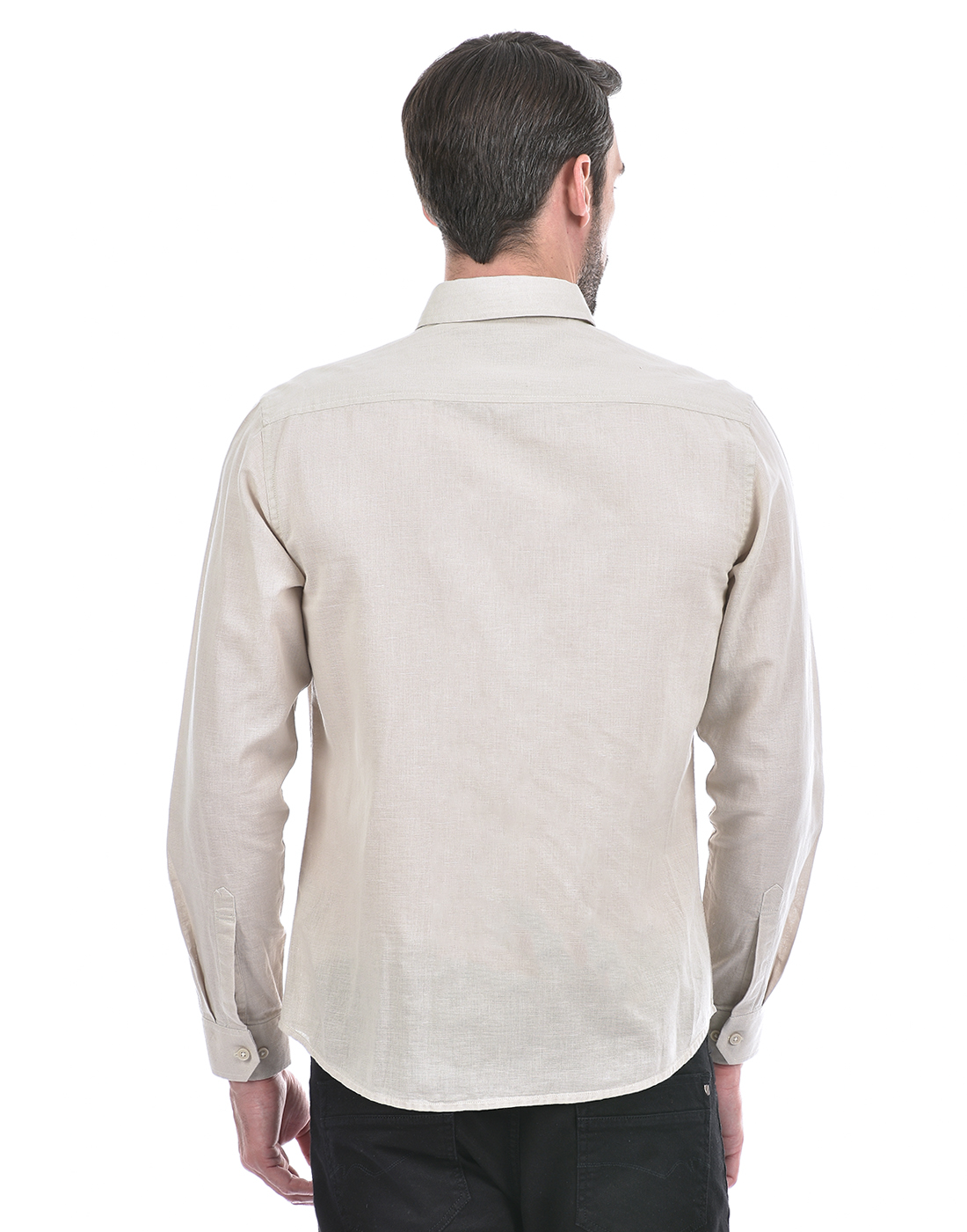 Numero Uno Men Solid Beige Shirt